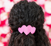 TELETIES Flat Hair Clip | Small | Pink Heart To Heart