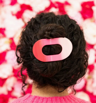 TELETIES Flat Round Hair Clip | Large | Kiss & Tell