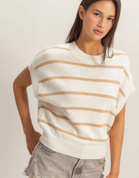 Striped Crew Neck Knit Top