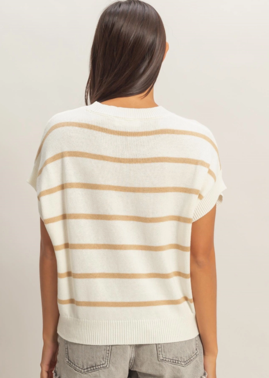 Striped Crew Neck Knit Top