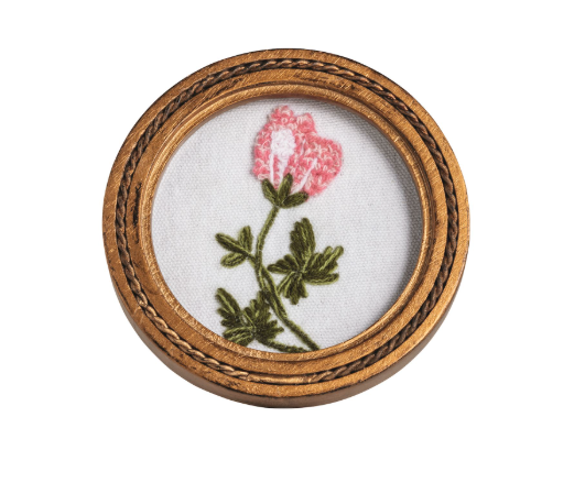 Pink Frame Floral Embroidery