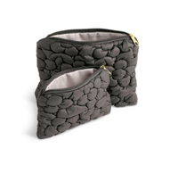 Quilted Flower Zip Pouch Set of 2