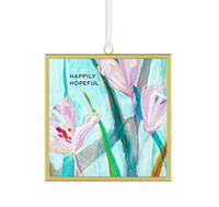 Happily Hopeful Floral Suncatcher - 3x3in
