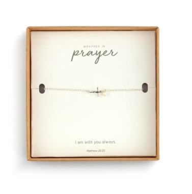 Dainty Cross Silver Bracelet - 7in