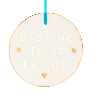 Breathe Porcelain Round Light Catcher - 3in