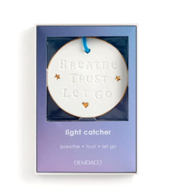 Breathe Porcelain Round Light Catcher - 3in