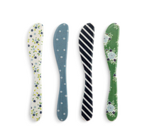 Blue Tones Bamboo Melamine Spreaders Set of 4 - 6in