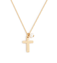 Dainty Cross Gold Necklace - 18in