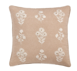 Floral Embroidery Pillow