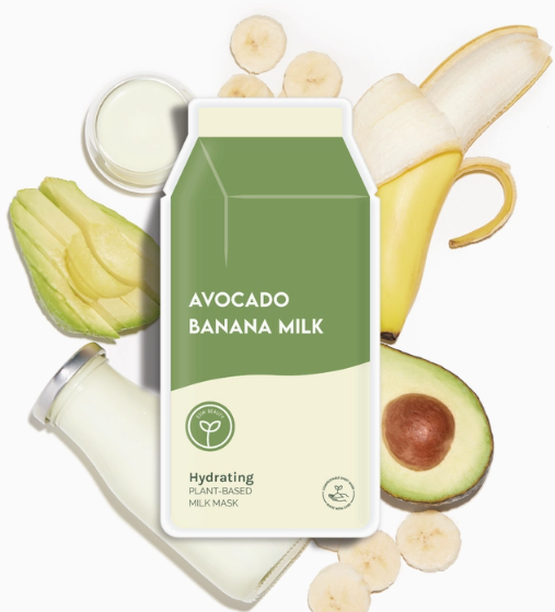 Avocado Banana Milk Hydrating Plant-Based Milk Sheet Mask