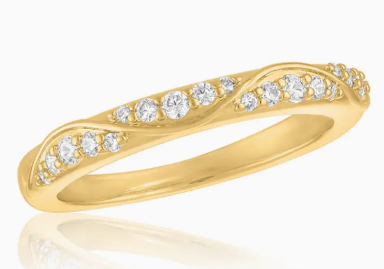Detailed Cz Eternity Gold Layers Ring