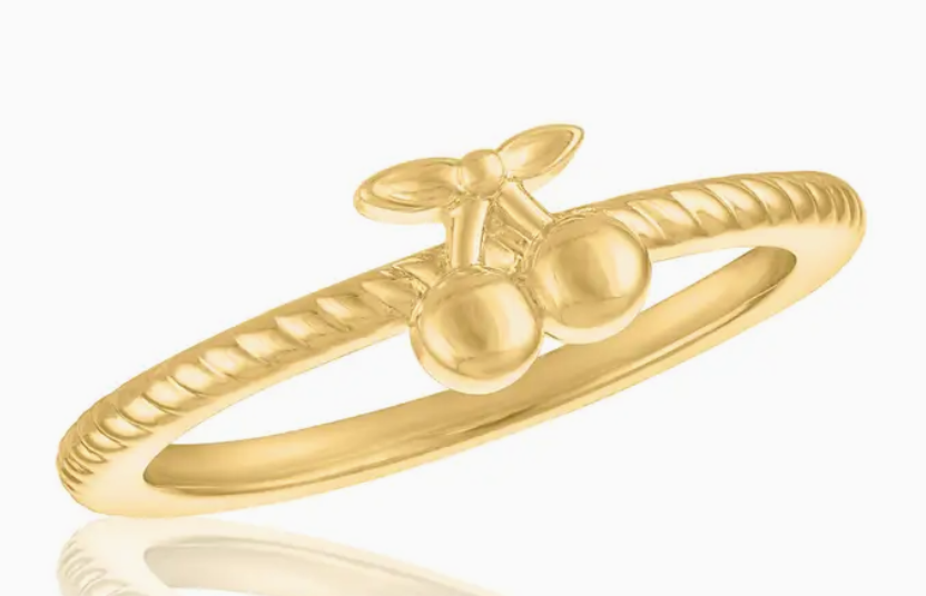 Twisted Cherry Gold Layers Ring