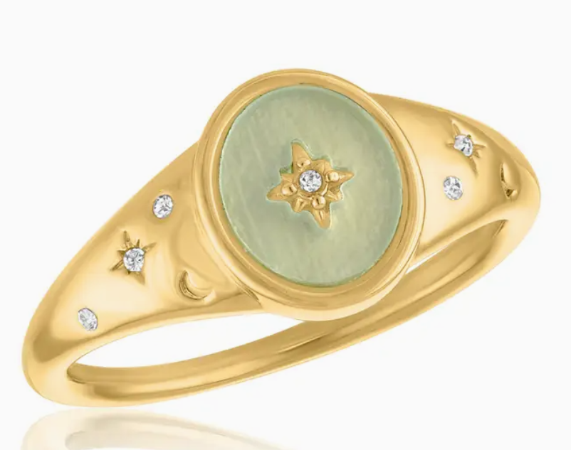 Signet Starburst Layers Ring