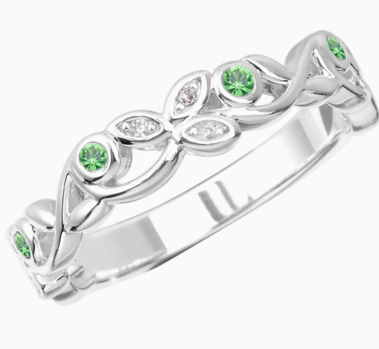 Peridot Vine Infinity Ring