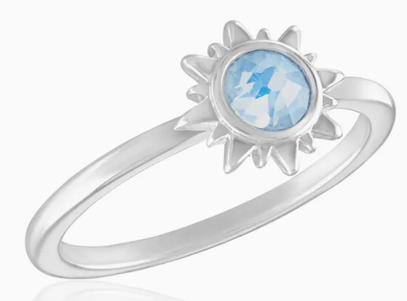 White Opal Sun Ring