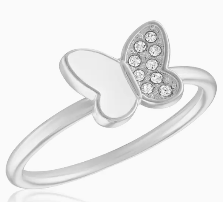 Half Cz Butterfly Ring