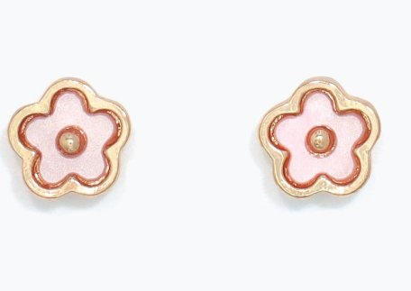 Cuties Pink And Gold Flowers Earirngs