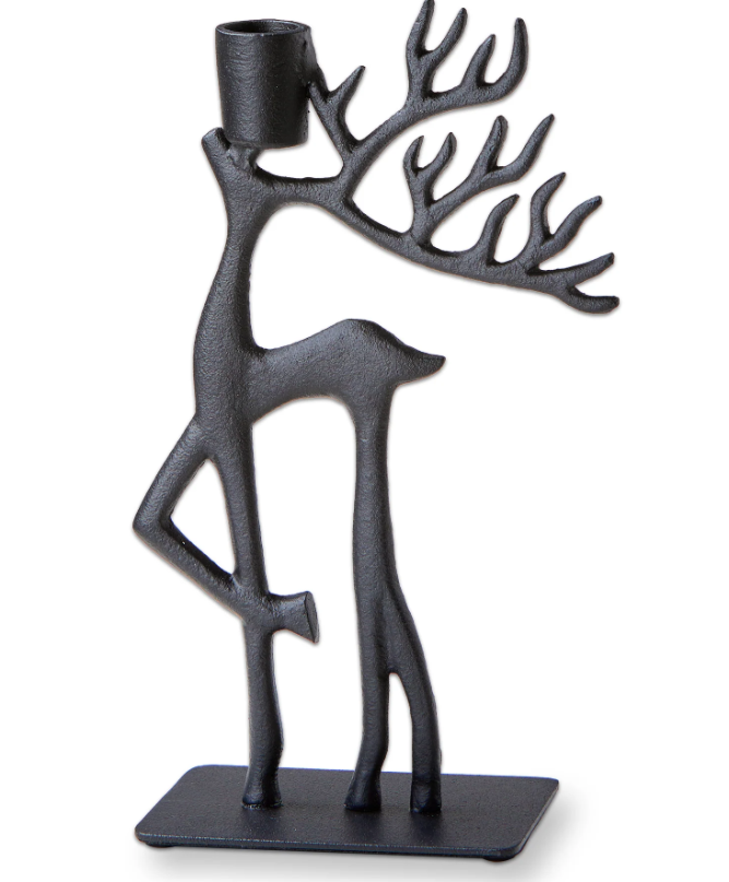 Forest Reindeer Gazing Up Taper Holder
