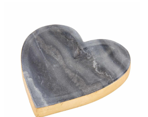 Gold Edge Marble Heart Tray
