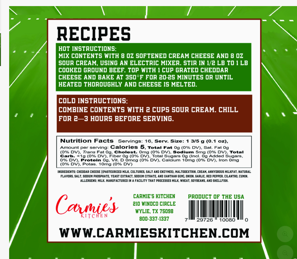 Carmie's Game Day Collection Dip