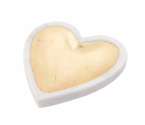 White Marble Foil Heart Tray
