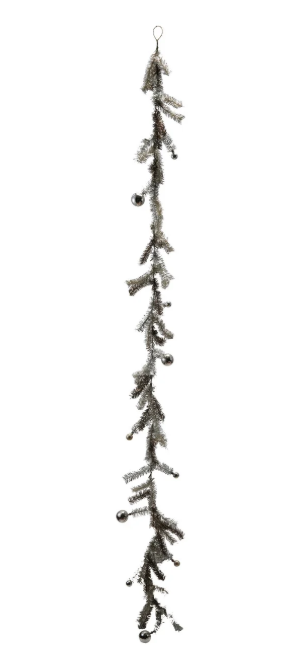 Tinsel Garland with Ball Ornaments