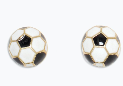 Cuties Enamel Soccer Ball Earrings