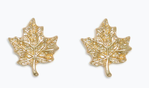 Cuties Textured Maple Leaf Earrings