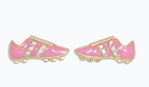 Cuties Cleats With Crystal Earrings