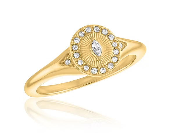 Marquise Halo Sunburst Layers Ring