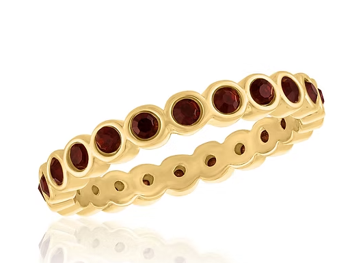Burgundy Infinity Gold Layers Ring