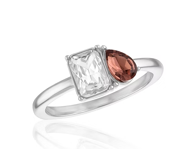 Burgundy Duo-Stone Stack Ring