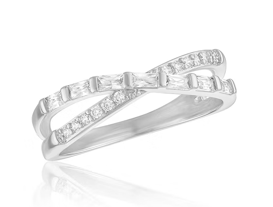 Crystal Crossover Stack Ring