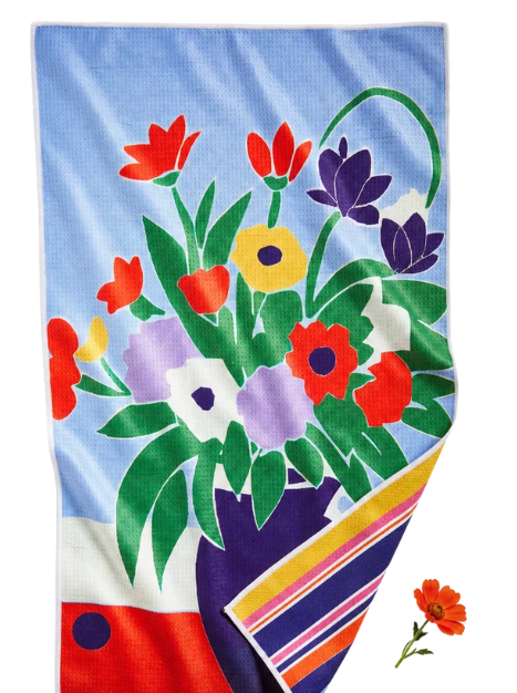 Vase Of Flowers Super Absorbent Dishtowel