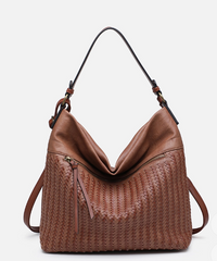Alaya Slouchy Woven Hobo w/ Zip Closure