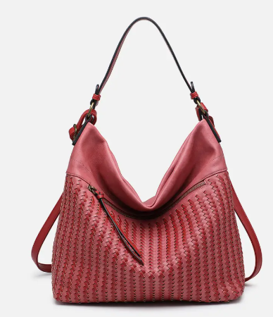 Alaya Slouchy Woven Hobo w/ Zip Closure