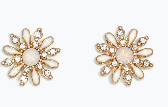 Cuties Opal+Crystal Winter White Earring