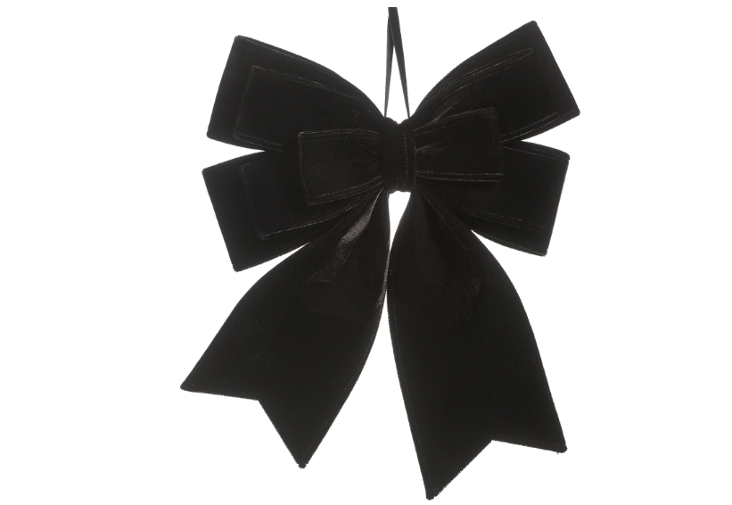 10" Black Velvet Bow Ornament
