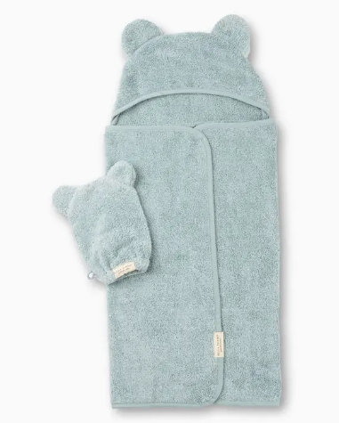 Bella Tunno Hooded Towel + Wash Mitt Set