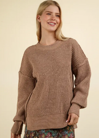 Oversized Knit Sweater Pullover Top