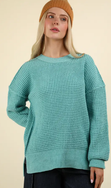 Oversized Knit Sweater Pullover Top