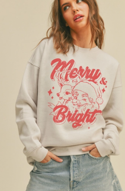 Merry & Bright Christmas Graphic Sweatshirt