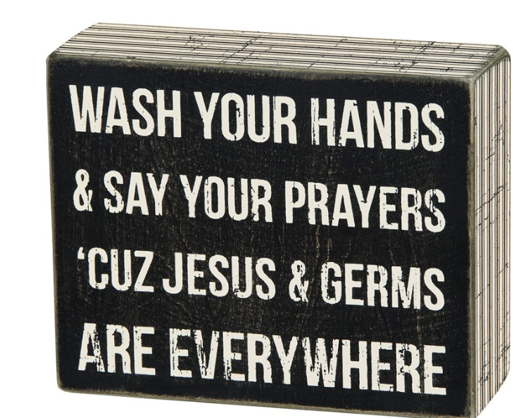 Jesus & Germs Box Sign