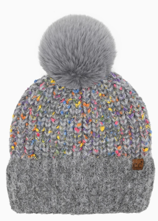 C.C Colorful Confetti Pom Beanie