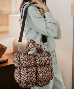 Leopard Mini Puffer Tote