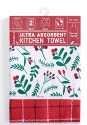 Holly Plaid Absorbent Reversible Towel
