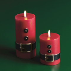 Santa Flameless Pillar Candle Large