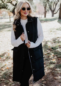 Long Puffer Quilted Vests