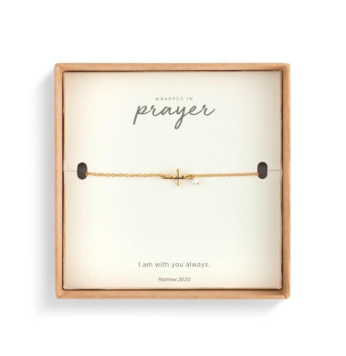 Dainty Cross Gold Bracelet - 7in
