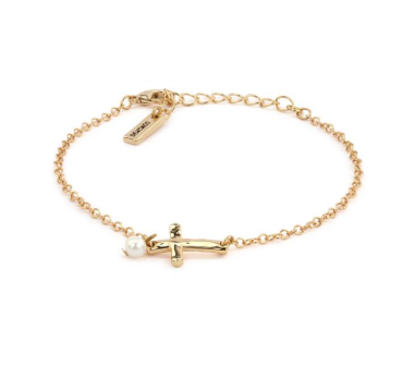 Dainty Cross Gold Bracelet - 7in